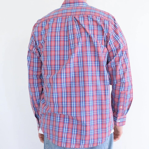 Vineyard Vines Blue & Red Checker Slim Fit Whales 100% Cotton Button Up Shirt M - Picture 3 of 12